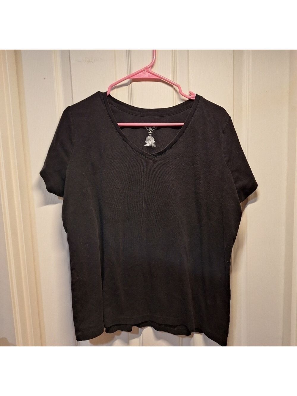 St. John's Bay Black V-Neck T-Shirt
